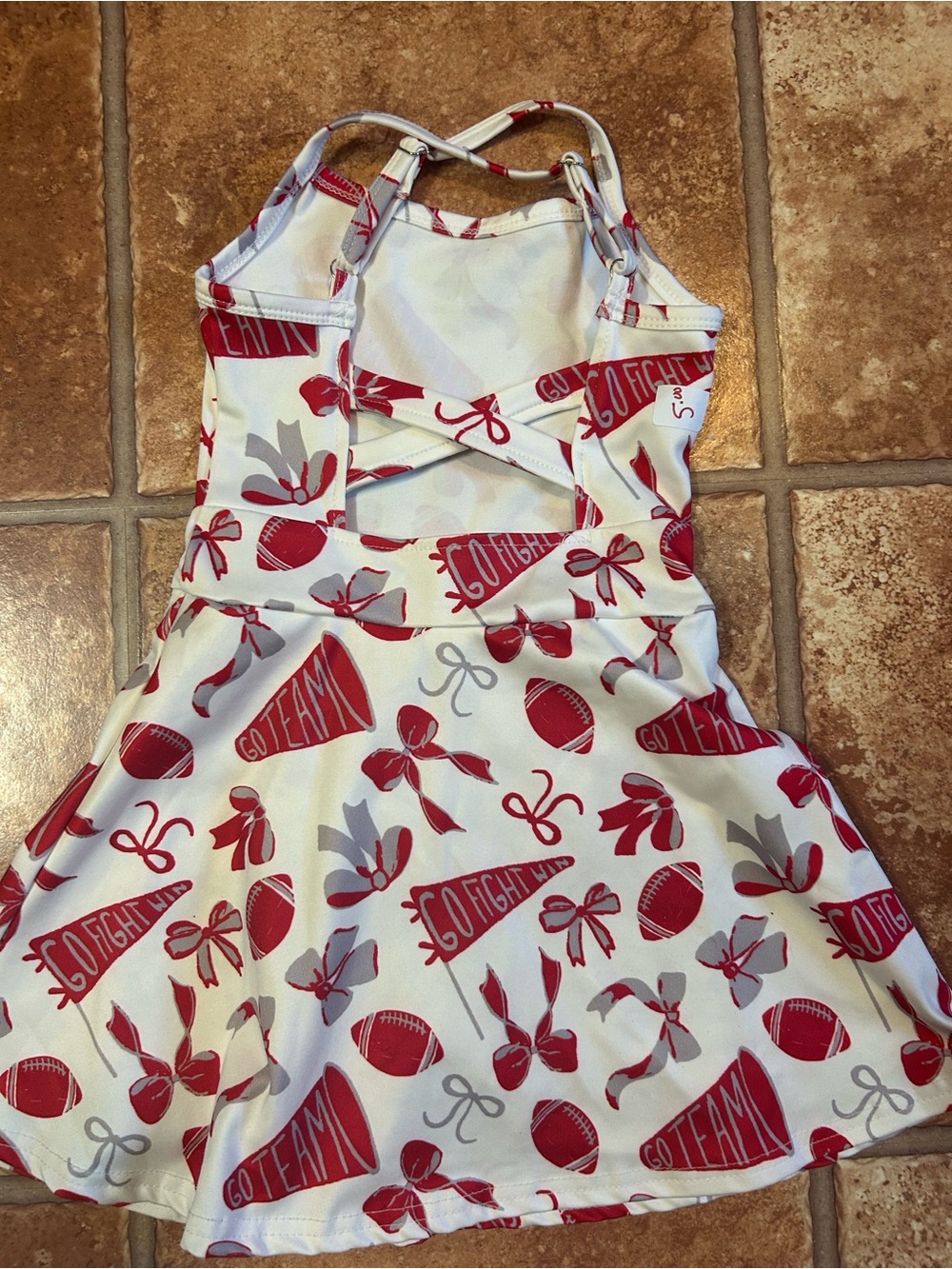 Othr White and Red Girls Cheer & Football Print Dress - Picture 3 of 5